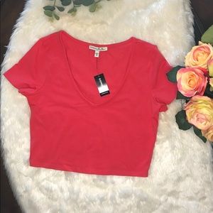Express Pink Coral Crop Top